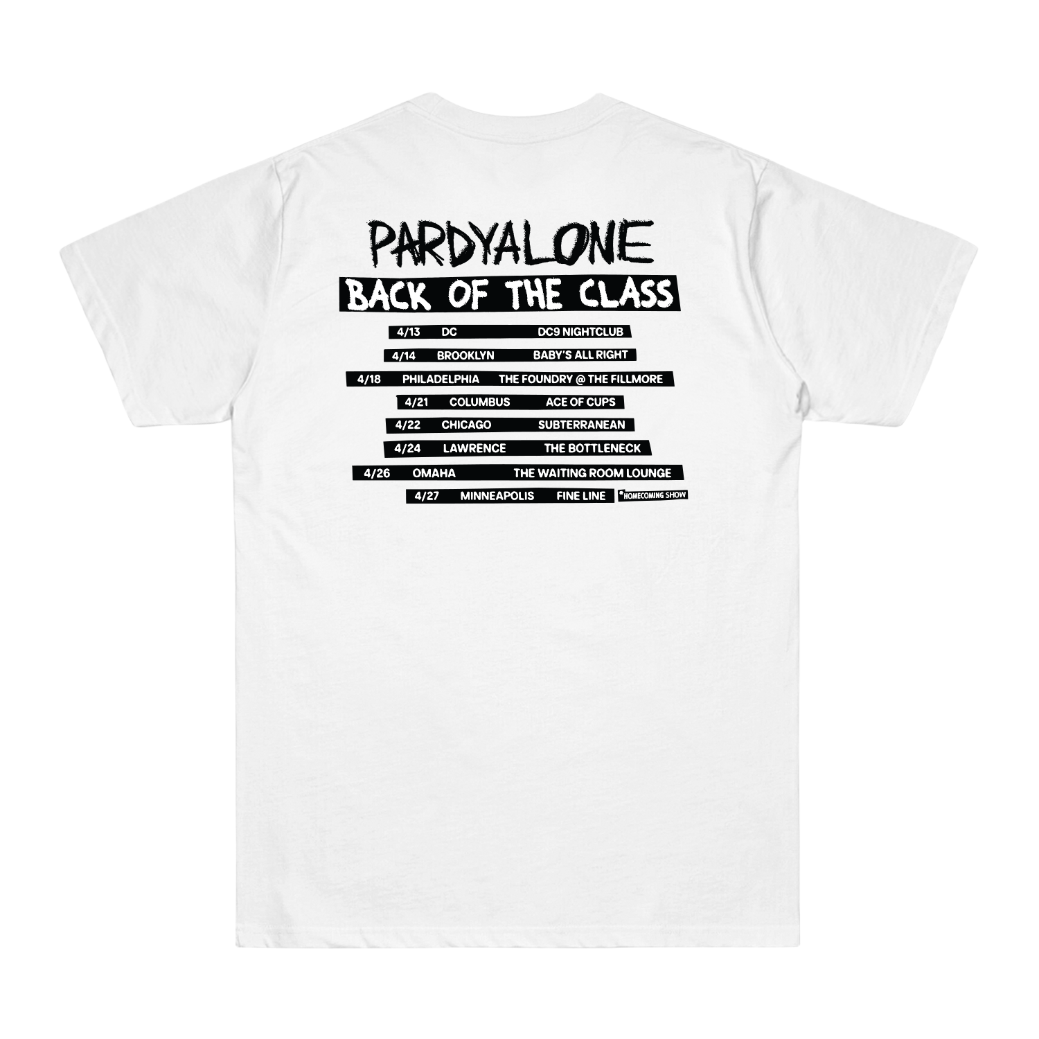Back Of The Class 2025 Tour Tee